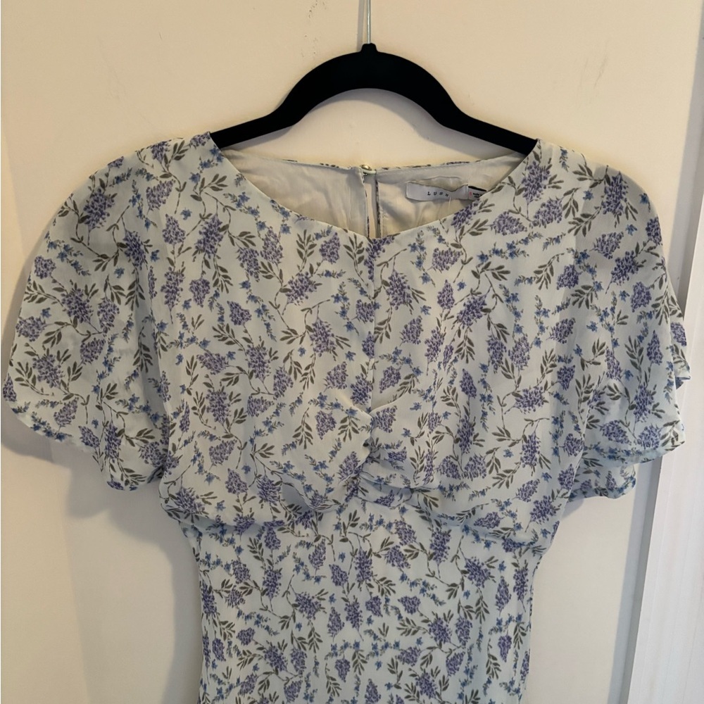 Lush Light Blue Lilac Floral Dress Size Small NWT - Picture 2 of 13